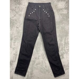 VTG Roper Women's Jeans Size 9‎ (29x37) Black High Rise Western Studded USA Made